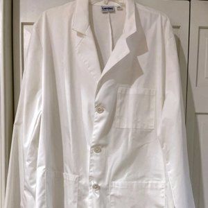 Landau 3224 Mens Doctor Lab Coat 46L Consultation Scrub Jacket White Medical
